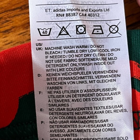 Adidas x Farm Rio Biker Bike Shorts Women's Size LARGE L Tropical Green Orange - Picture 8 of 9